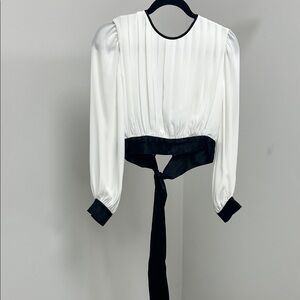 Alice + Olivia White and Black Blouse